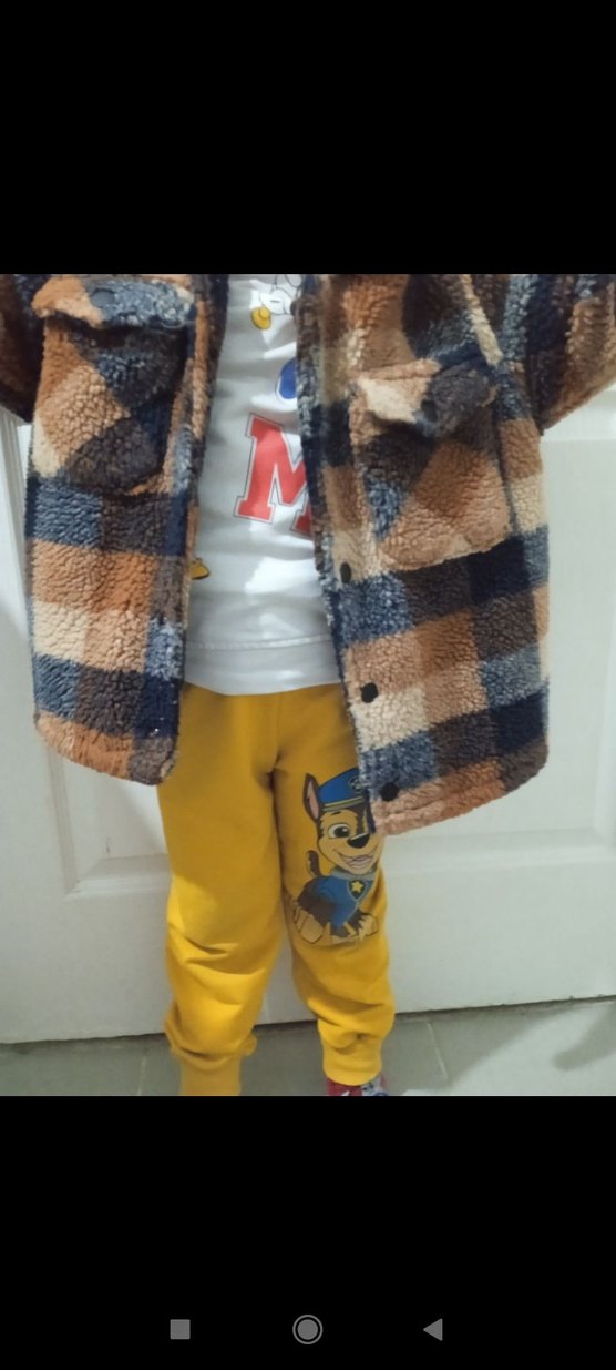 Kahverengi Erkek Çocuk Kürklü Oversize Mont - Görsel 3