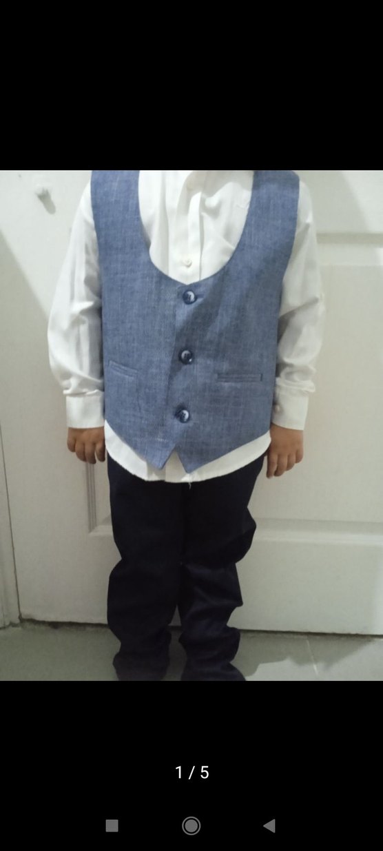 Gri Çocuk Takım Elbise Notch Yaka - Görsel 2