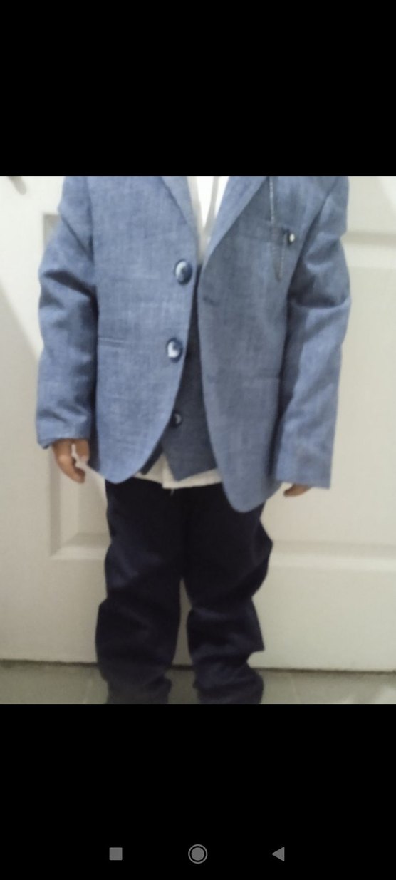 Gri Çocuk Takım Elbise Notch Yaka - Görsel 4