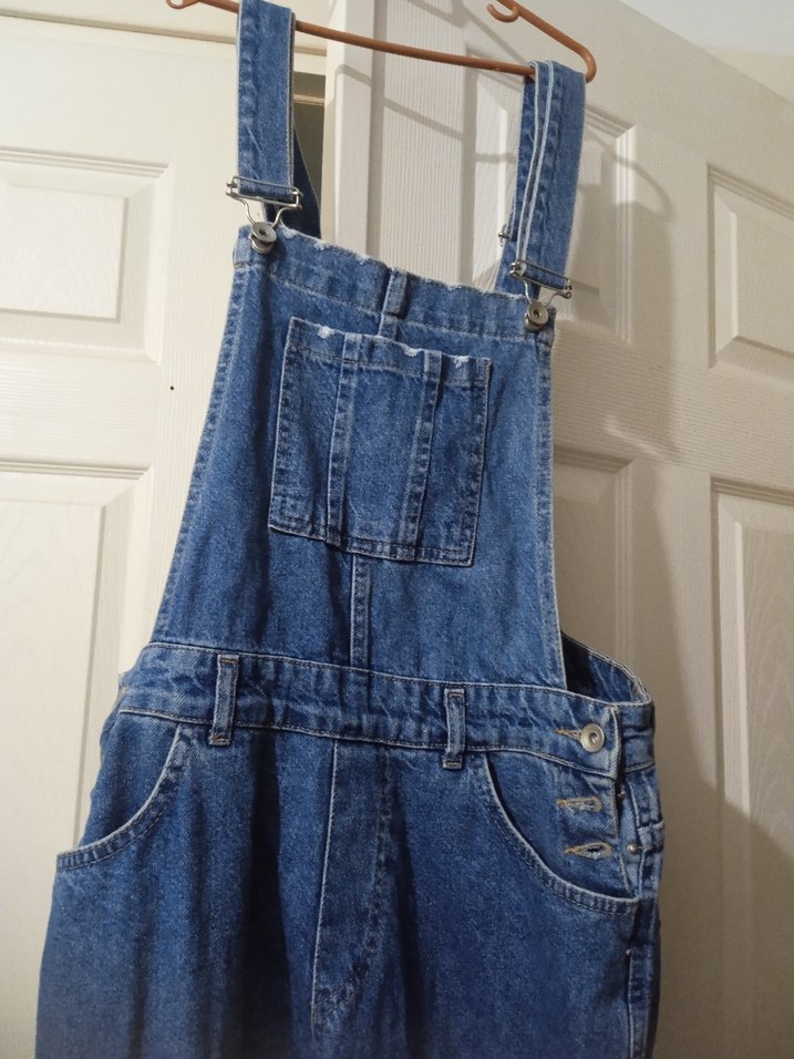 Kadın Mavi Bol Kesim Denim Tulum - Görsel 3