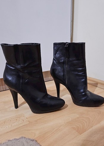 Siyah Deri Goth Bot - Görsel 2