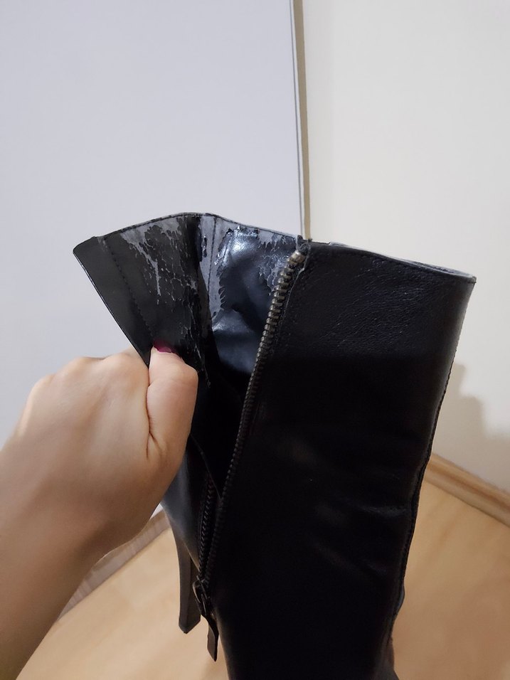 Siyah Deri Goth Bot - Görsel 4