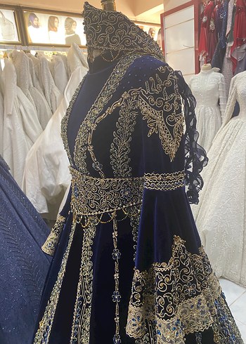 Henna Gelinlik SATILIK BİNDALLI KINALIK KAFTAN LACİVERT