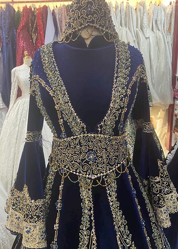 38 Beden SATILIK BİNDALLI KINALIK KAFTAN LACİVERT