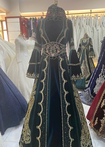 38 Beden SATILIK Bindallı kınalık Kaftan Henna Elbisesi