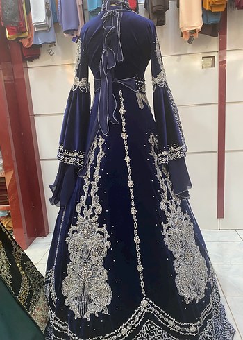 SATILIK BİNDALLI KAFTAN LACİVERT GÜMÜŞ