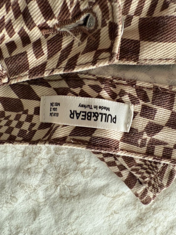 Kahverengi Desenli Kot Pantolon - Görsel 3