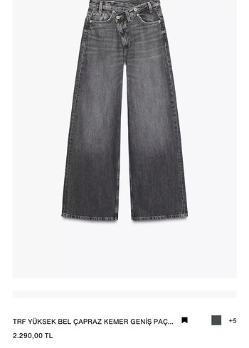 xs Beden gri Renk zara Gri wide leg Jean