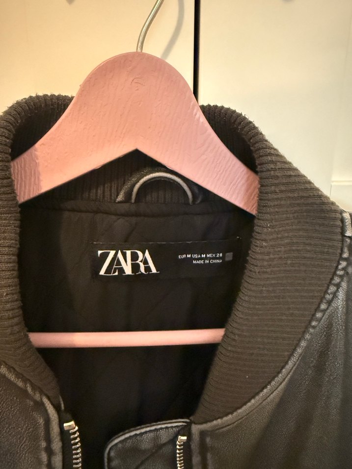 Gri Deri Kadın Ceket - Rahat Kesim - Görsel 3