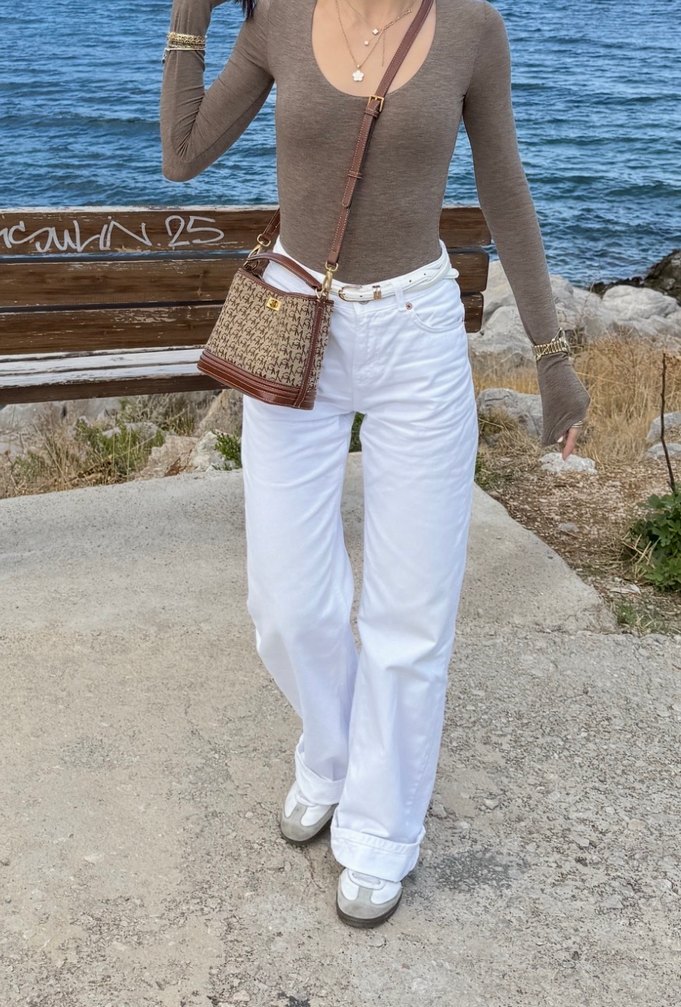 stradivarius d92 beyaz jean - Görsel 3