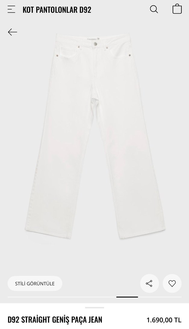 stradivarius d92 beyaz jean - Görsel 2