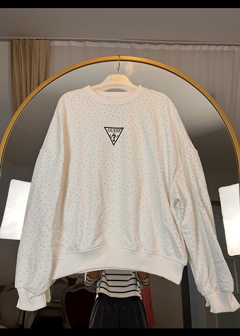 Guess Gri Baskılı Kadın Sweatshirt