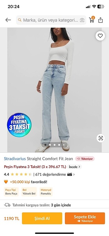 xs Beden mavi Renk stradivarius straight jean