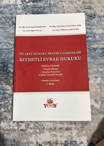 Kıymetli Evrak Hukuku - Ticaret Hukuku Pratik Çalışmaları