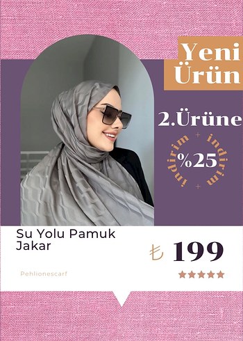 Su Yolu Pamuk Jakar Şal