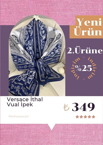 Versace İthal Vual İpek Fular