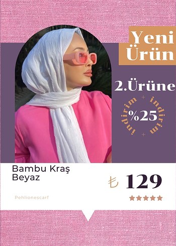 Bambu Kraş Beyaz Şal