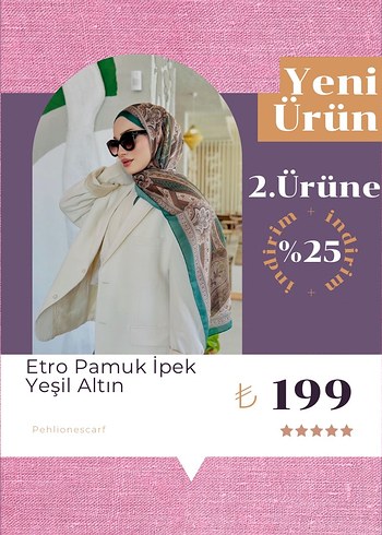 Etro Pamuk İpek Şal Yeşil Altın