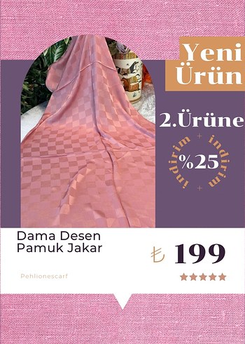 Dama Desen Pamuk Jakar Şal