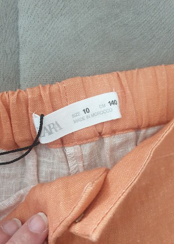 9 Yaş Beden Zara Bohem Tarzı somon Bol Kesim Uzun Pantolon