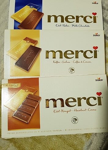 3 adet Merci tablet çikolata 100 gr