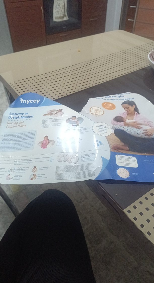 Çiçek Desenli Bej Emzirme ve Hamilelik Yastığı - Görsel 2