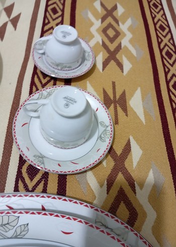 Schafer Beyaz ve Gri Desenli Yemek Takımı