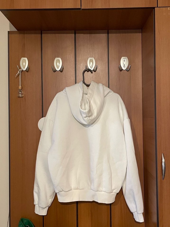 Beyaz Boxy Fit Sweatshirt - Görsel 2