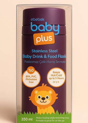 ebebek Baby Plus Paslanmaz Çelik Mama Termosu 350 ml