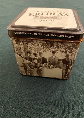 Vintage Krakowski Kredens Kahverengi Metal Gıda Kabı - Görsel 2