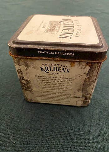 Vintage Krakowski Kredens Kahverengi Metal Gıda Kabı - Görsel 3