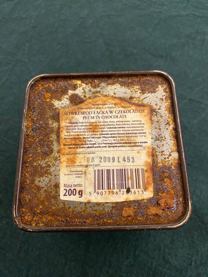 Vintage Krakowski Kredens Kahverengi Metal Gıda Kabı - Görsel 4