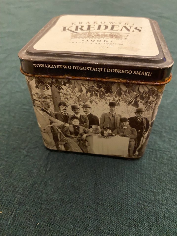 Vintage Krakowski Kredens Kahverengi Metal Gıda Kabı - Görsel 2