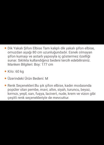 Dik yakalı tam kalıp şifon elbise - kırmızı - Görsel 10