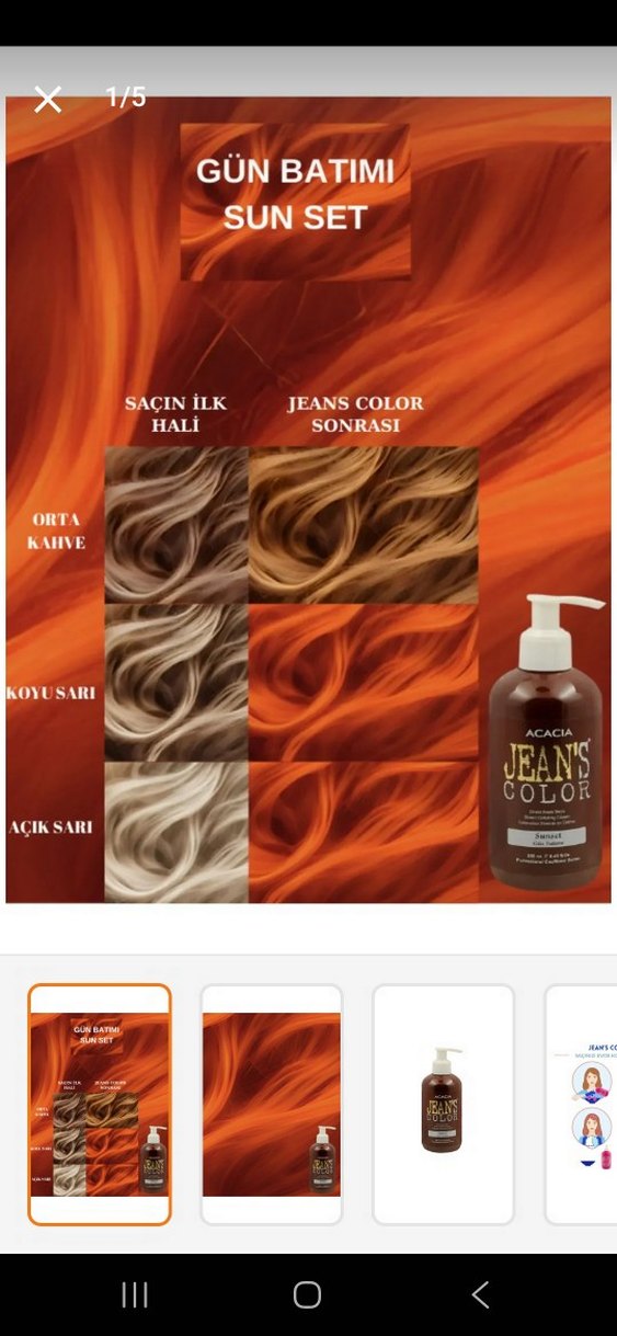 Acacia Jeans Color Sunset Saç Boyası 250 ml - Görsel 5