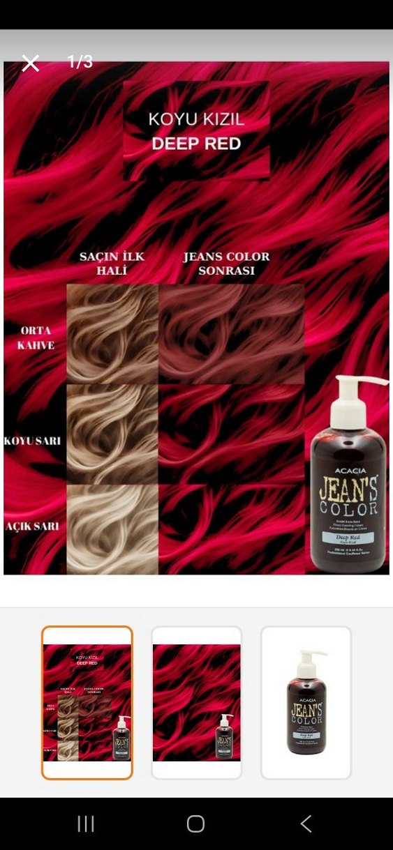 Acacia Jean's Color deep red/ Koyu Kızıl Saç Boyası 250 ml - Görsel 5