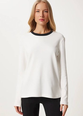Massimo Dutti Massimo Pamuklu Bisiklet Yaka Sweatshirt