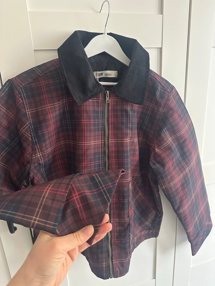 Kadın Bordo Ekoseli Ceket - Görsel 3