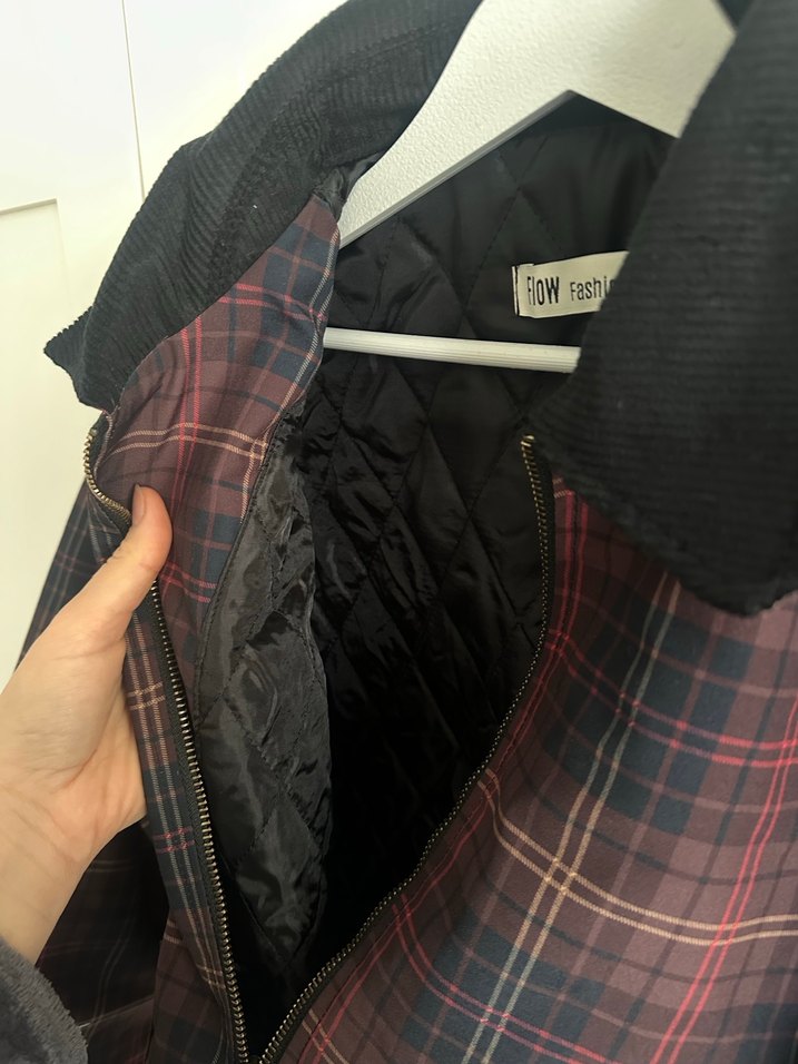 Bordo Ekoseli Kadın Ceket - Görsel 3