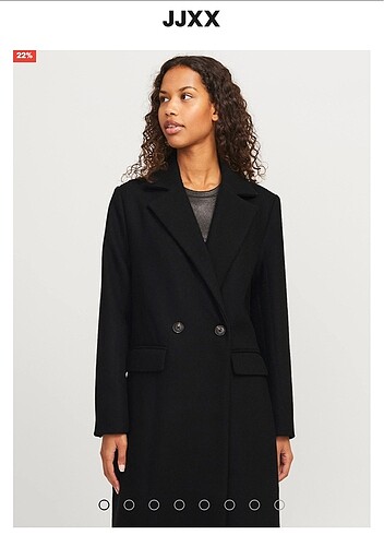 xl Beden Jack Jones Siyah Yün Kaban