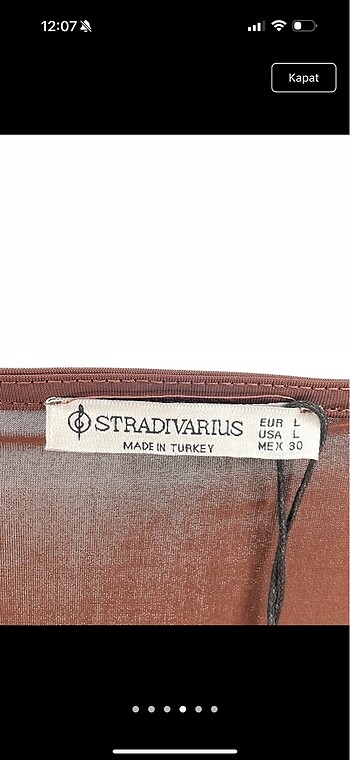 l Beden kahverengi Renk Stradivarius Sırt Dekolteli Bluz
