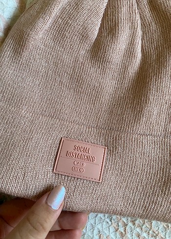 Açık pembe Örgü Kadın Bere - Görsel 2