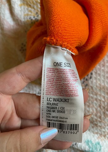 Turuncu Kadın Örgü Bere - Görsel 3