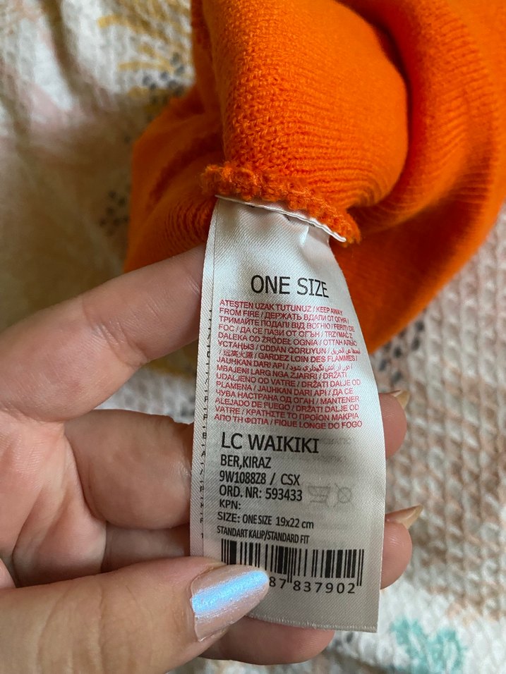 Turuncu Kadın Örgü Bere - Görsel 3