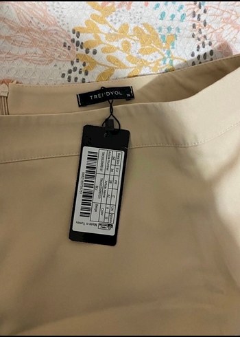 Bej Mini Pilili Kadın Etek - Görsel 3