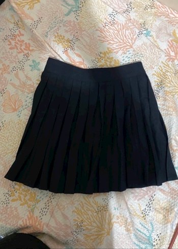 Siyah Pilili Midi Mini Etek - Görsel 3