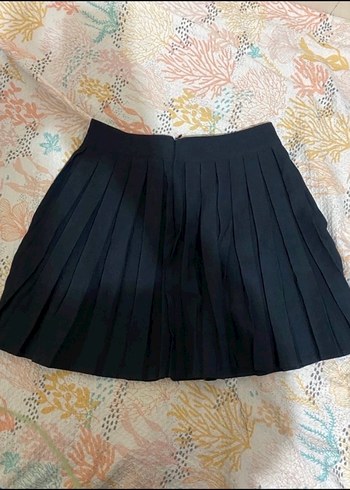 Siyah Pilili Midi Mini Etek - Görsel 5