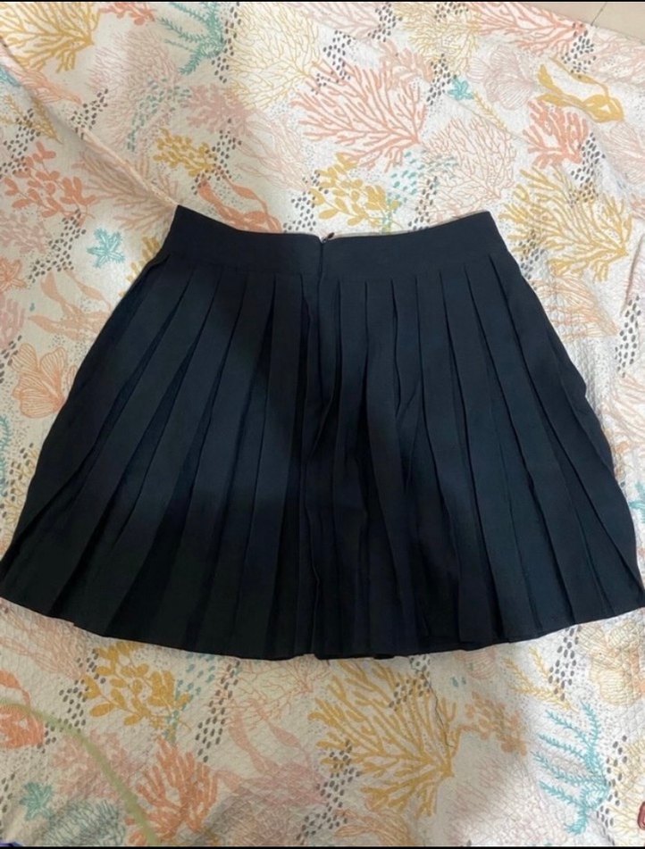 Siyah Pilili Midi Mini Etek - Görsel 5