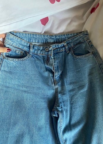 Mavi Midi Boy Salaş Kadın Kot Pantolon - Görsel 5