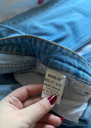 Mavi Midi Boy Salaş Kadın Kot Pantolon - Görsel 6